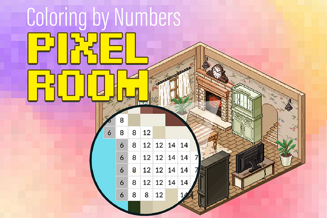 Coloring by Number: Pixel Rooms